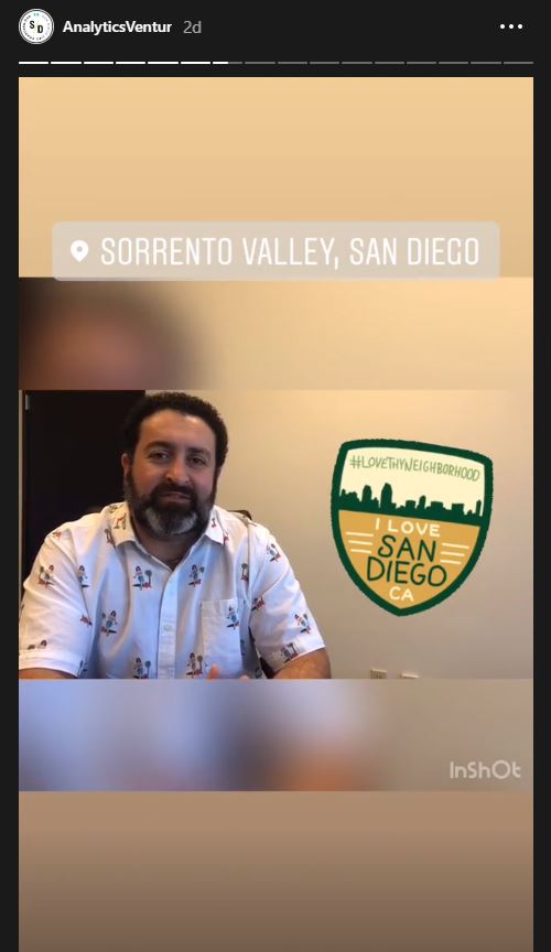 Analytics ventures takes over the San Diego Life Changing Instagram